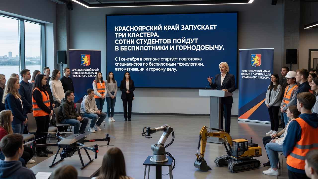 Красноярский край запускает три кластера. Сотни студентов пойдут в беспилотники и горнодобычу
